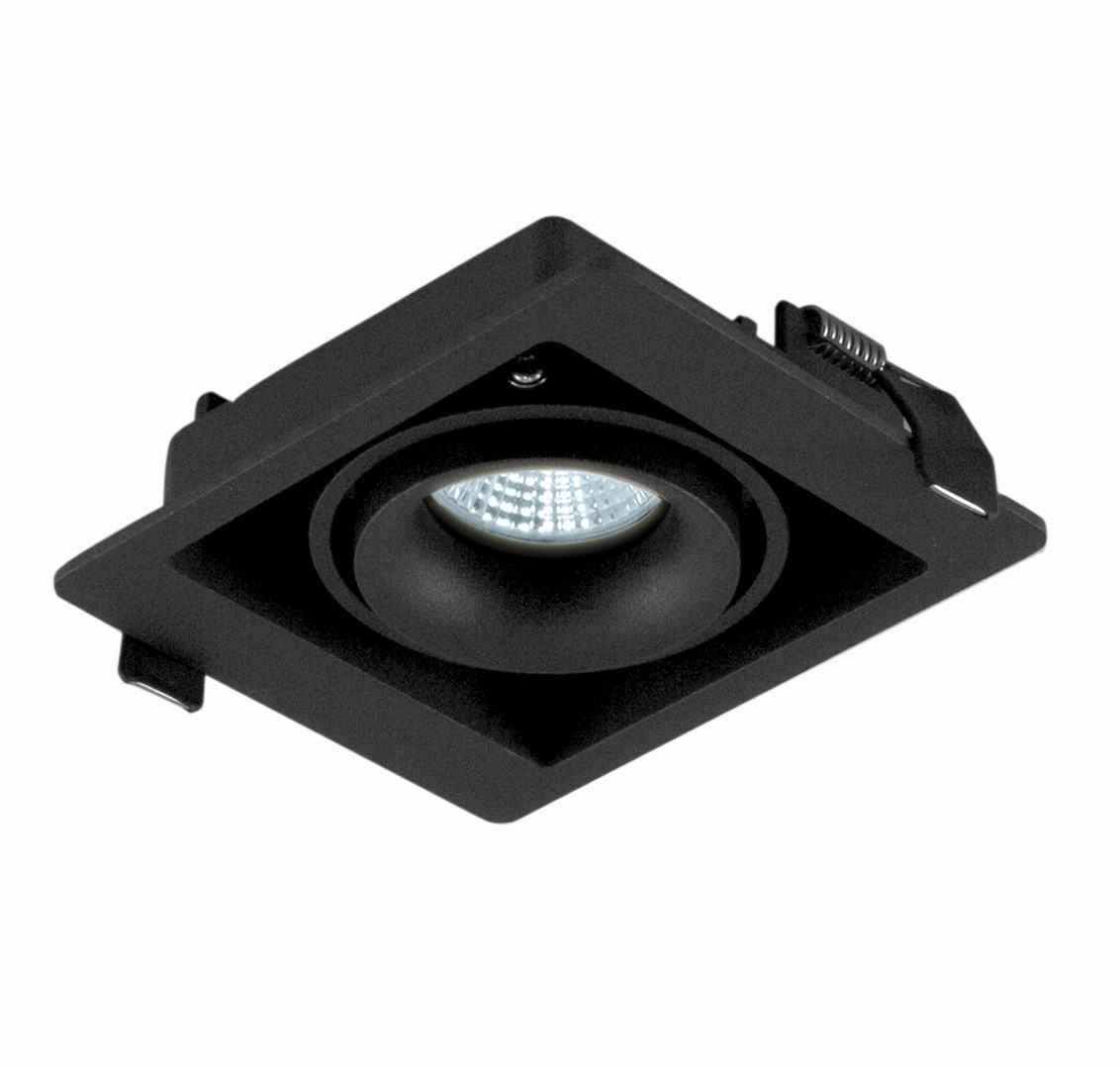 Встраиваемый светильник под сменную лампу Donolux DL18615/01WW-SQ Shiny black/Black