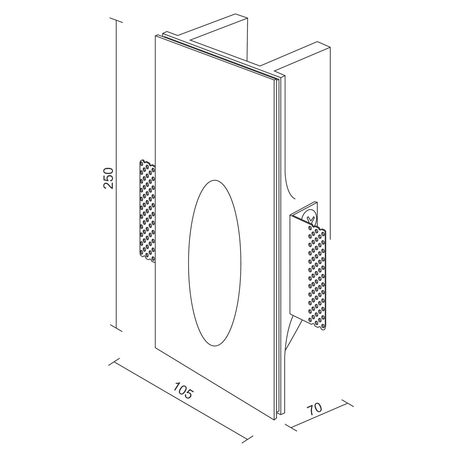 Встраиваемый гипсовый светильник для стен и ступеней Ledron MW1020 Встраиваемый гипсовый светильник для стен и ступеней Ledron MW1020