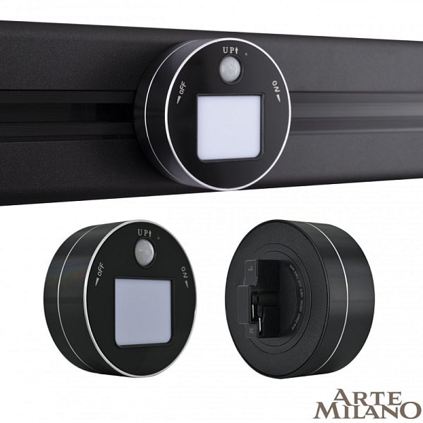 Трековая система розеток Arte Milano 380011TLS/LWS Black