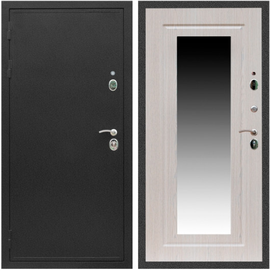 Дверь входная Graf Престиж Черный крокодил / МДФ 16 мм ФЛЗ-120 Дуб беленый