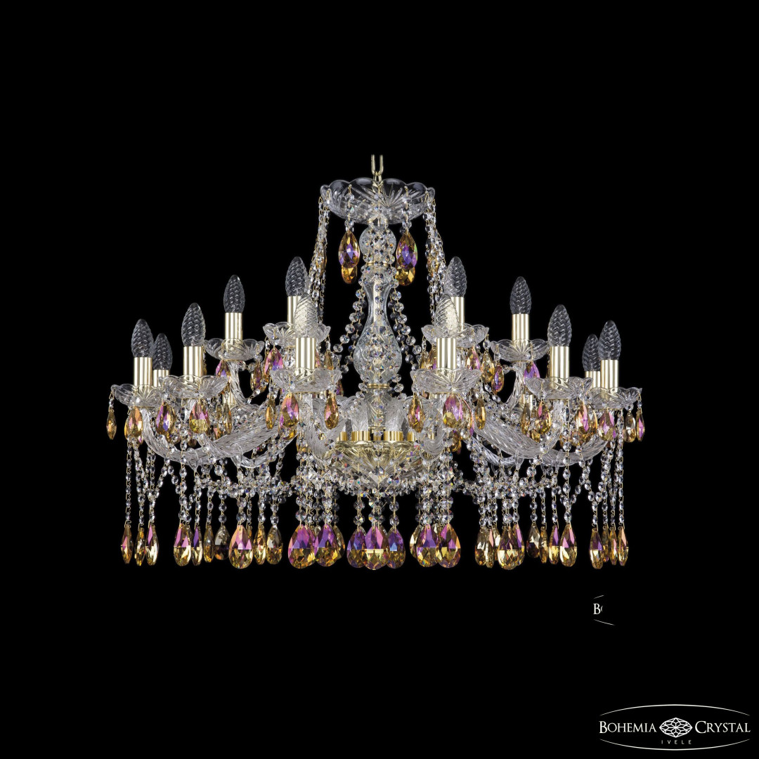 Люстра хрустальная 1413/12+6/300 G R777