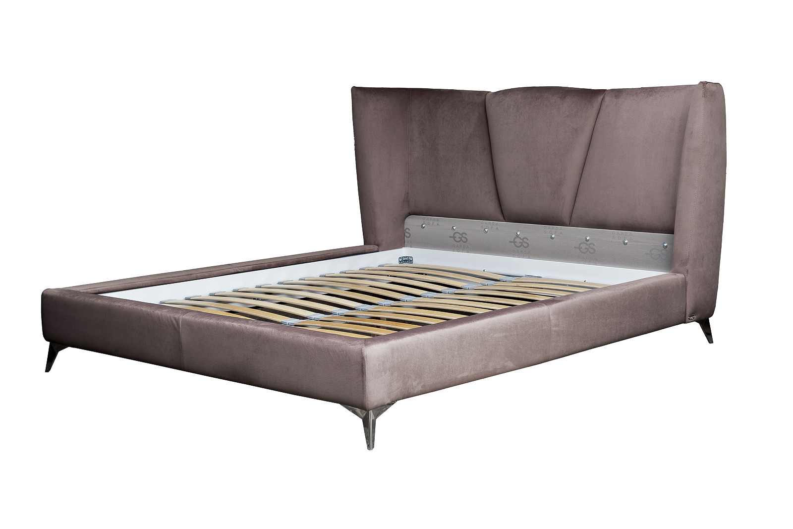 Кровать Siena без мех.велюр коричневый Colt1012-ROSKOR 199*222*116 Garda Decor Siena-160-Colt1012