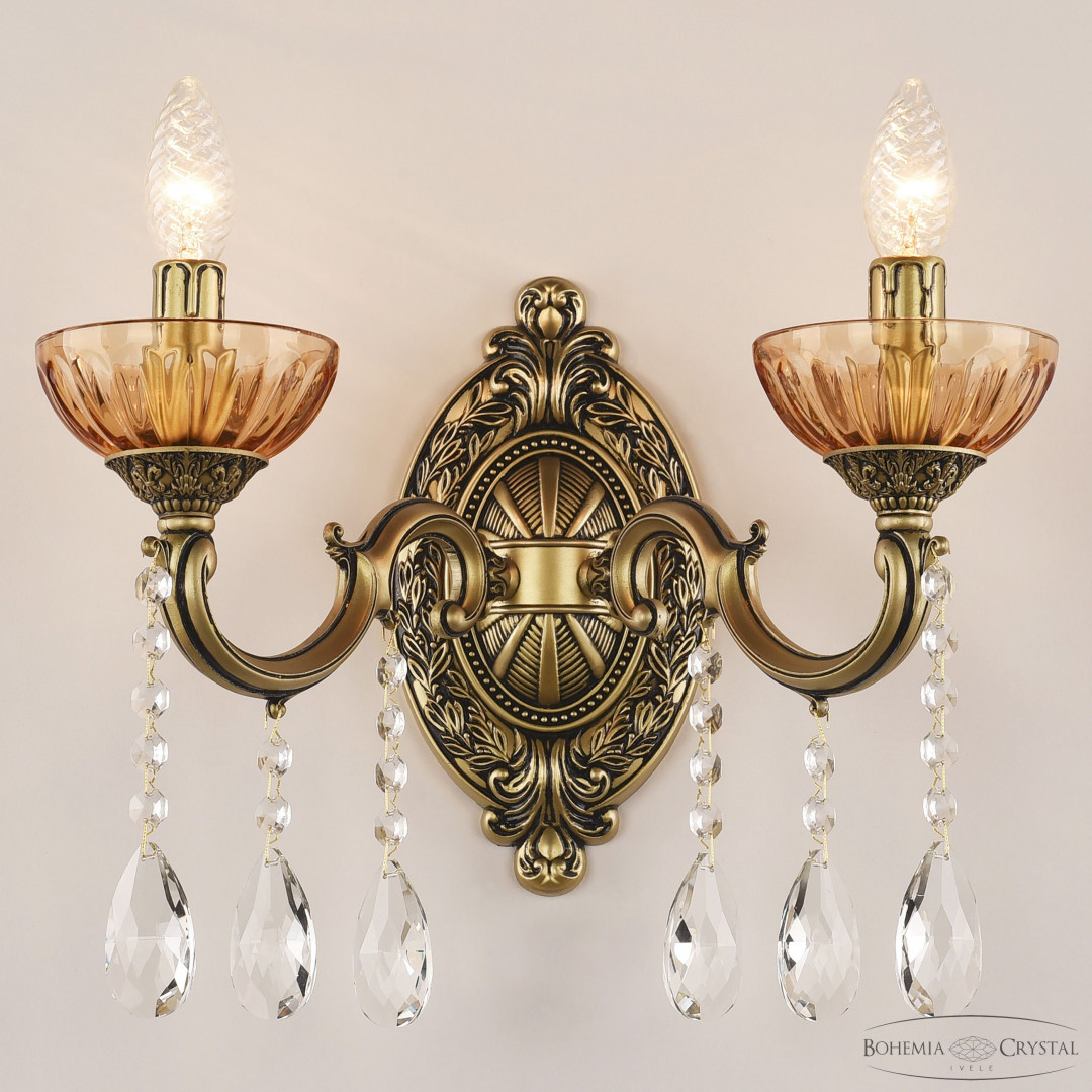 Бра хрустальные AL7801B10/2/175 A AGB P Amber/M-1H Bohemia Ivele Crystal