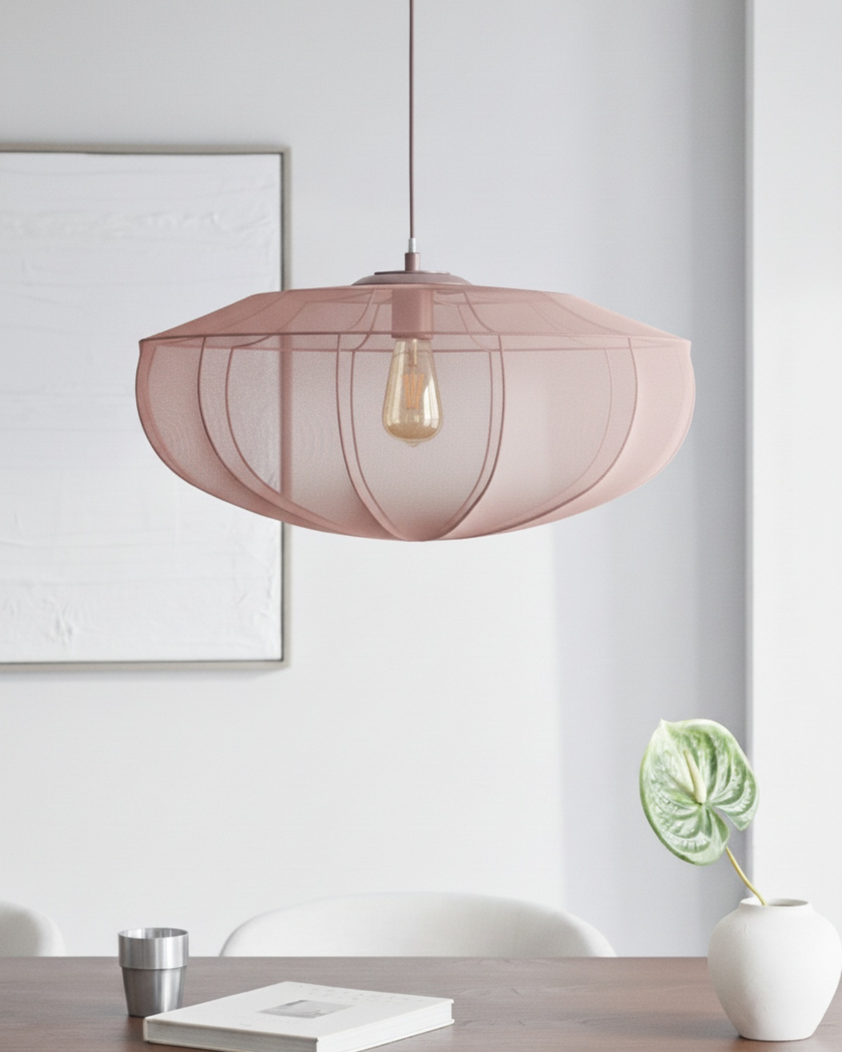 Пудрово-розовый подвесной светильник Бьорн Louvre Home 21008-1DB