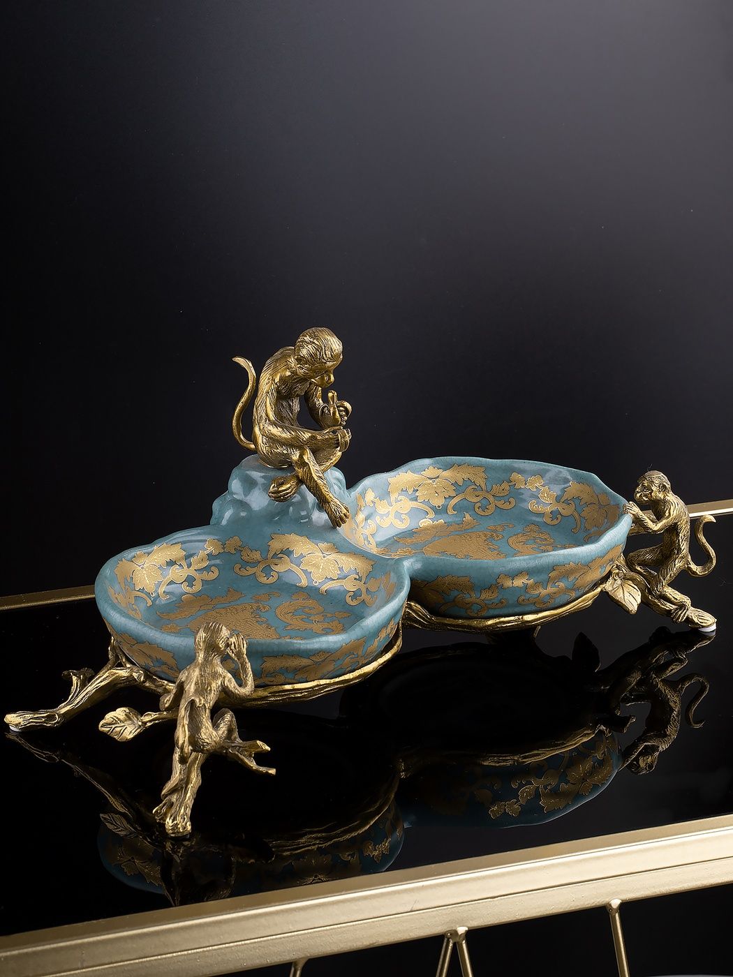 Блюдо с обезьянами Glasar 31G2183/C817H/NB4199