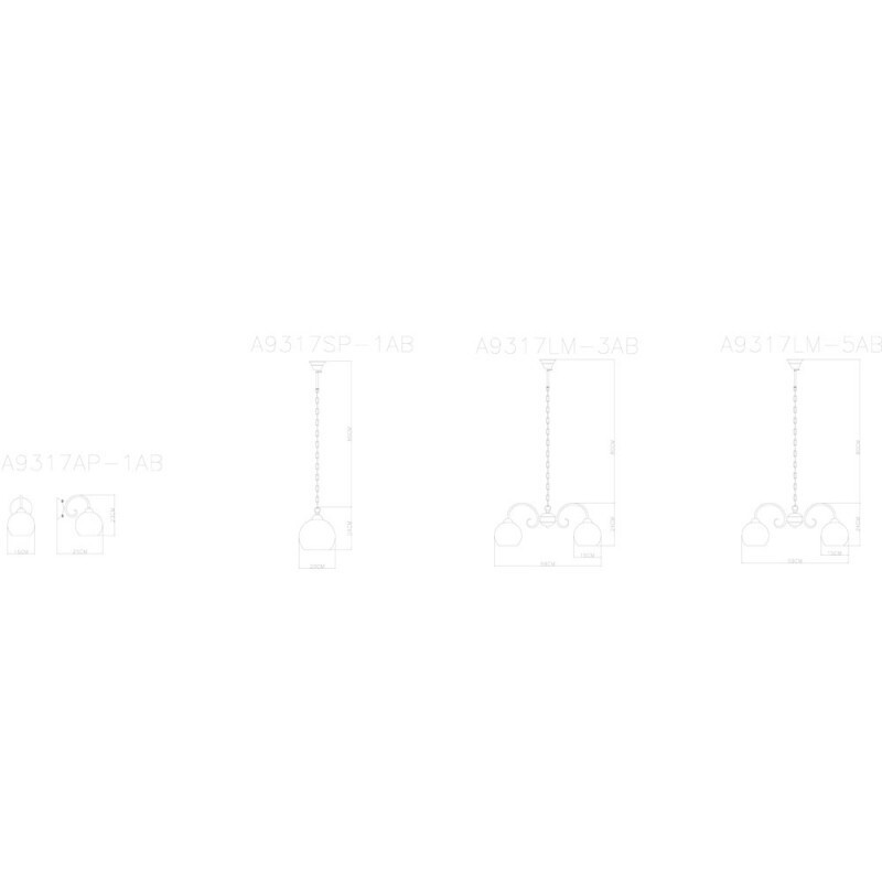 Подвесная люстра Arte Lamp A9317LM-3AB