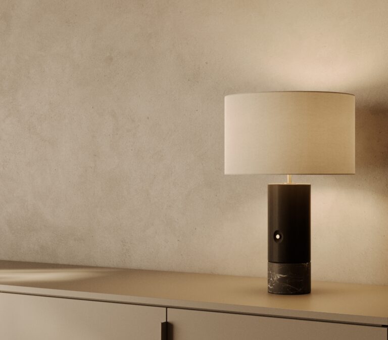 Настольная лампа Sano черный мрамор/черное дерево с абажуром 801011/31 Aromas del Campo