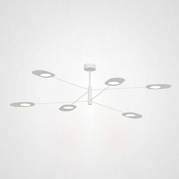 Люстра на штанге INGEL D110 6 lamps White by ImperiumLoft