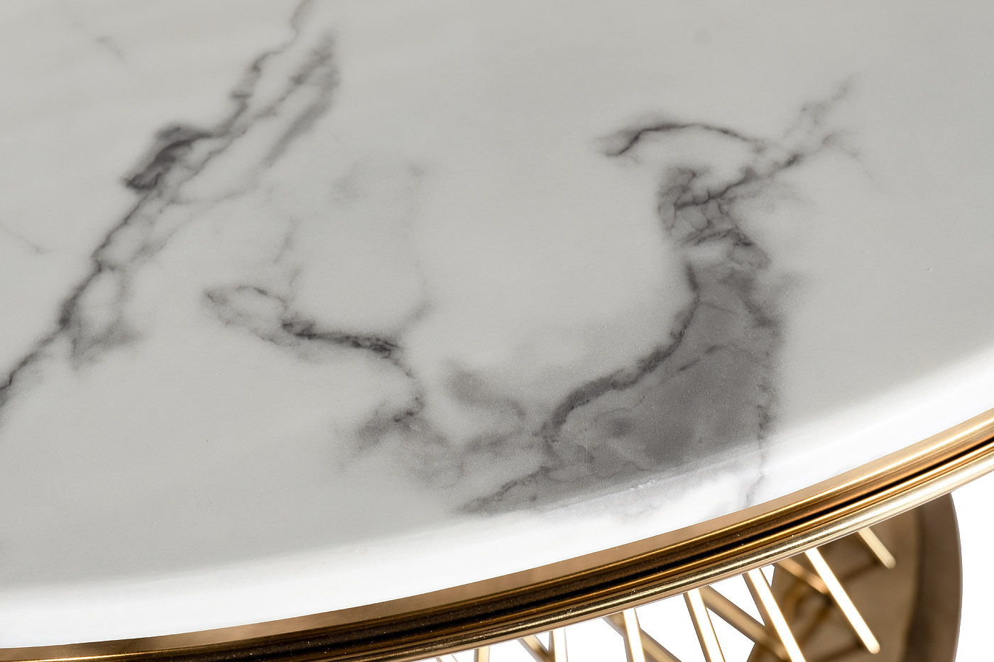 Стол обеденный круглый искусственный мрамор/золото Garda Decor 76AR-DT805