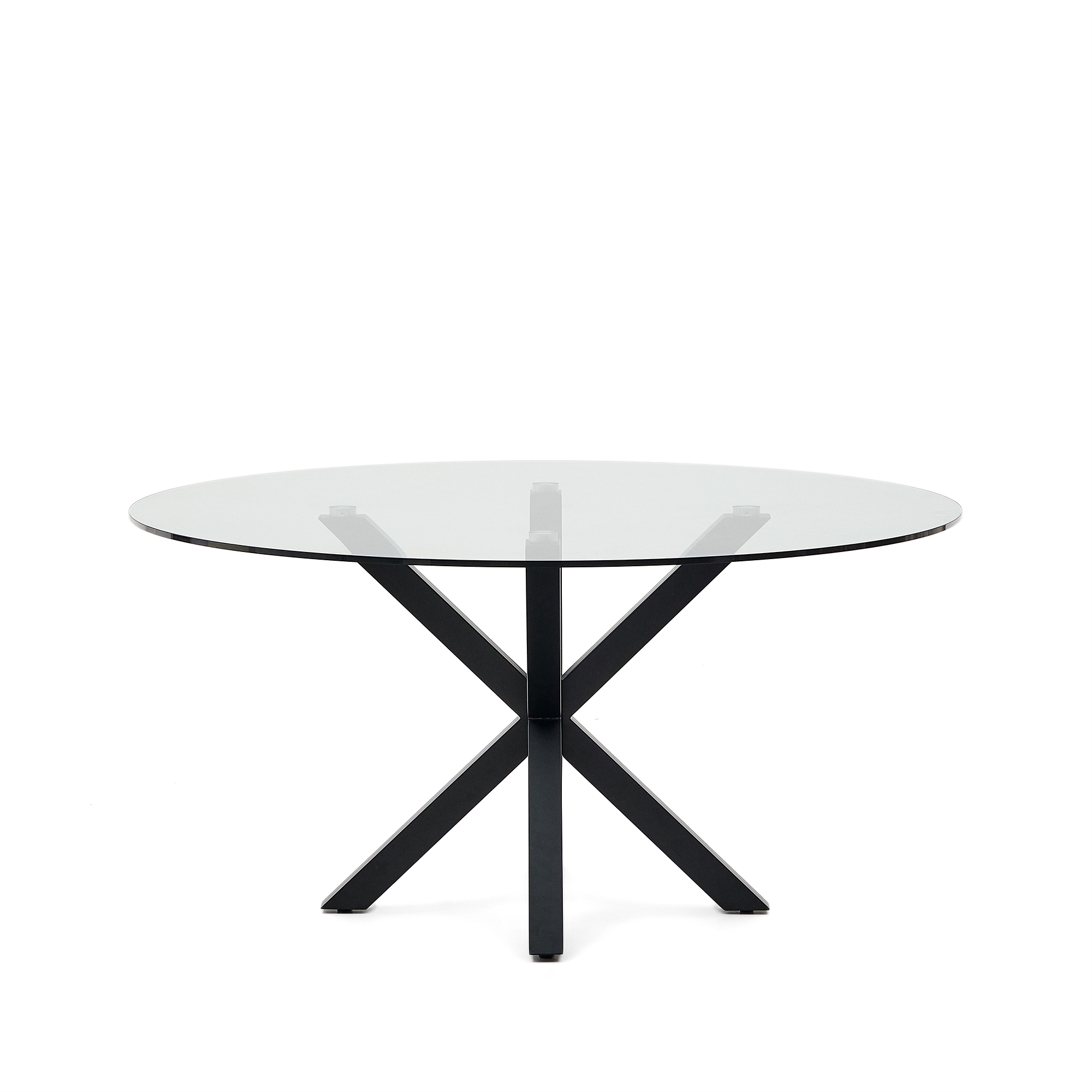 Круглый стеклянный стол Argo и стальные ножки с черной отделкой Ø 150 см La Forma (ex Julia Grup)