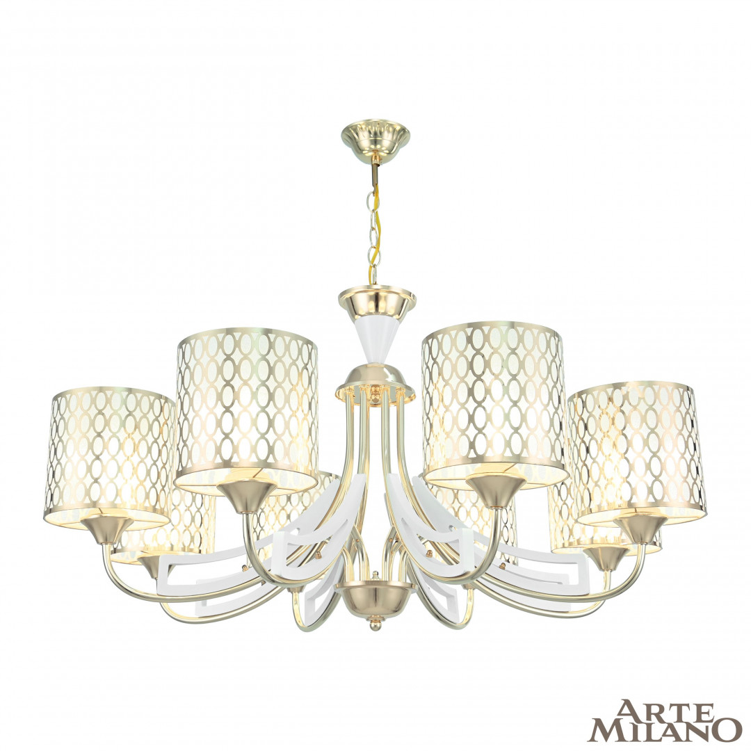 Люстра подвесная с плафонами 303387/8 Wh/Gd Arte Milano