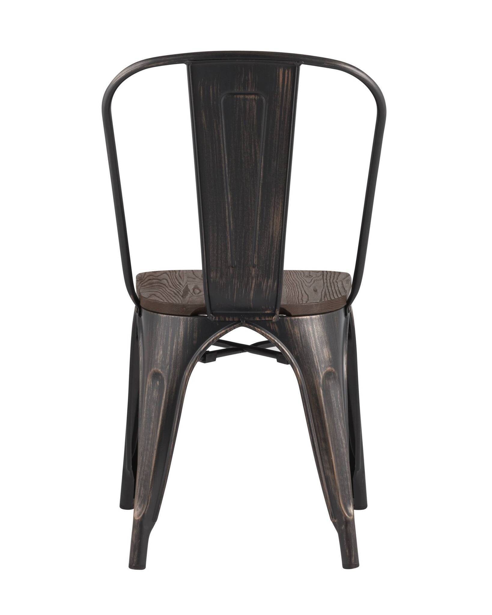 Стул TOLIX WOOD черный патина золото Stool Group