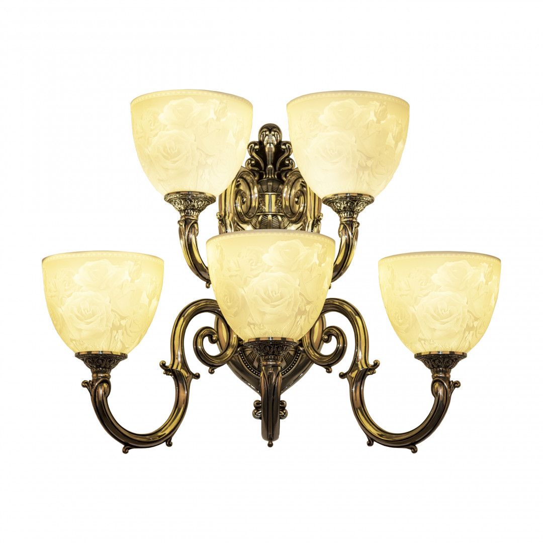 Бра бронзовые с хрусталём 7203B16/3+2/210 NB P1 U Rose