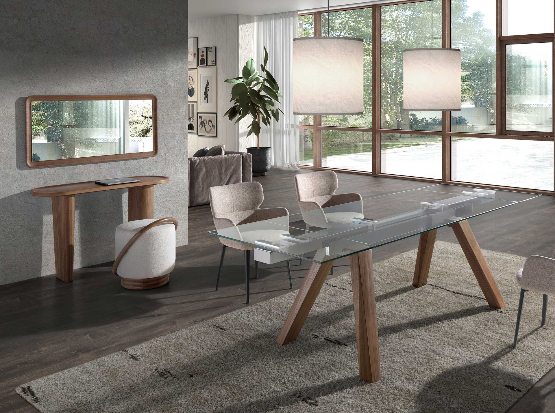 Прямоугольное настенное зеркало 3248/415-G в раме из ореха 120 x 60 Angel Cerda