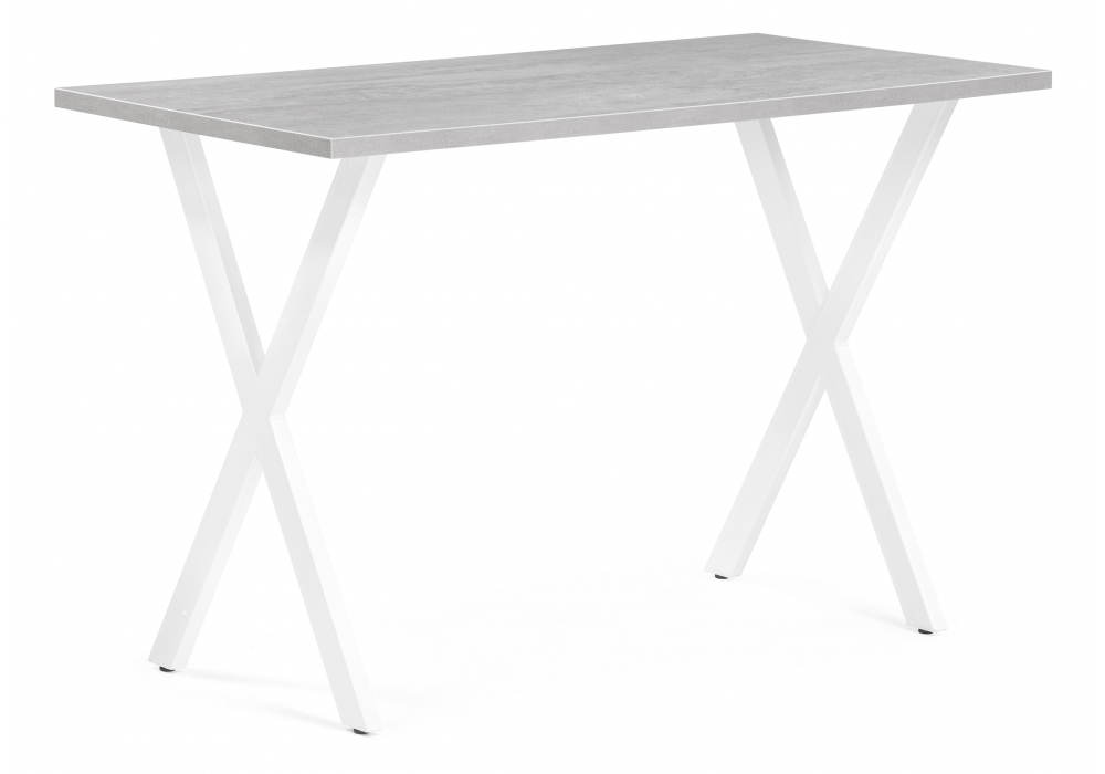 Стол деревянный Woodville Алеста Лофт 120х60х77 25 мм бетон / белый матовый 506950