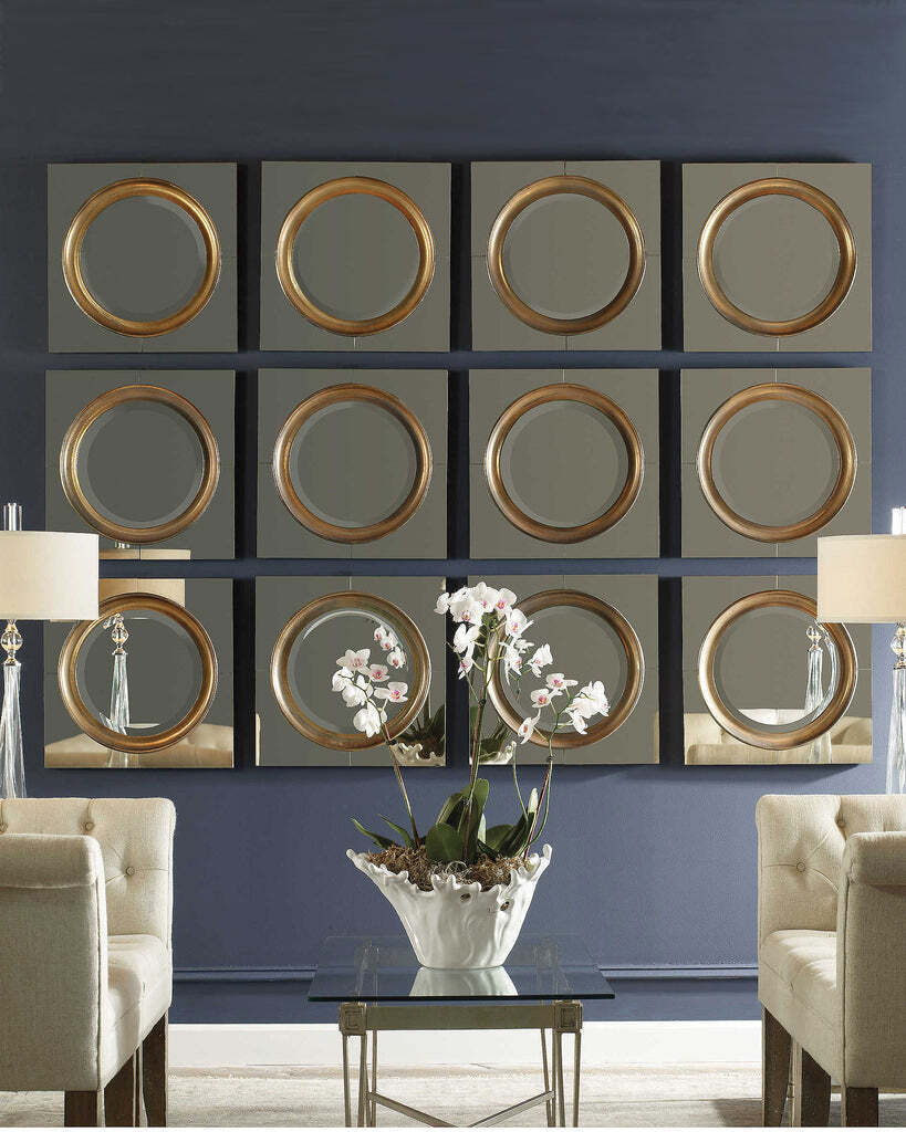 Круглое зеркало в квадратной раме Аптон Louvre Home LHVM77