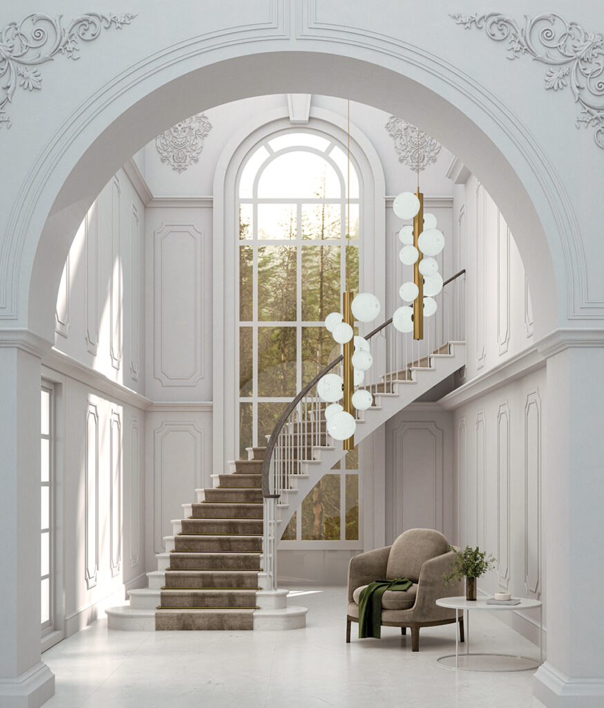 Подвесной светильник Lera золотой металл/опаловое стекло Aromas del Campo