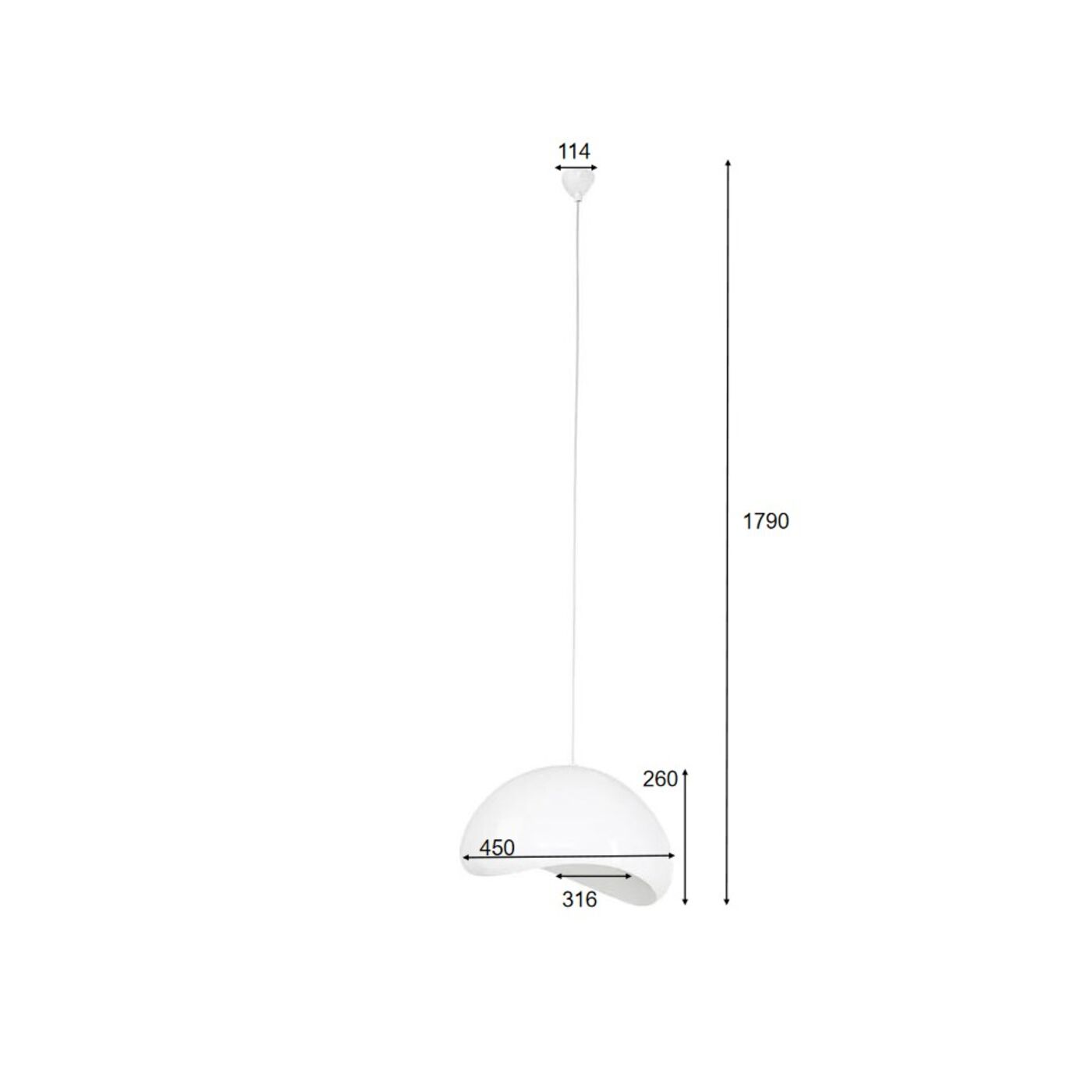 Светильник подвесной KARE x Karim Rashid Cloud Beam White 45cm KARE 57753
