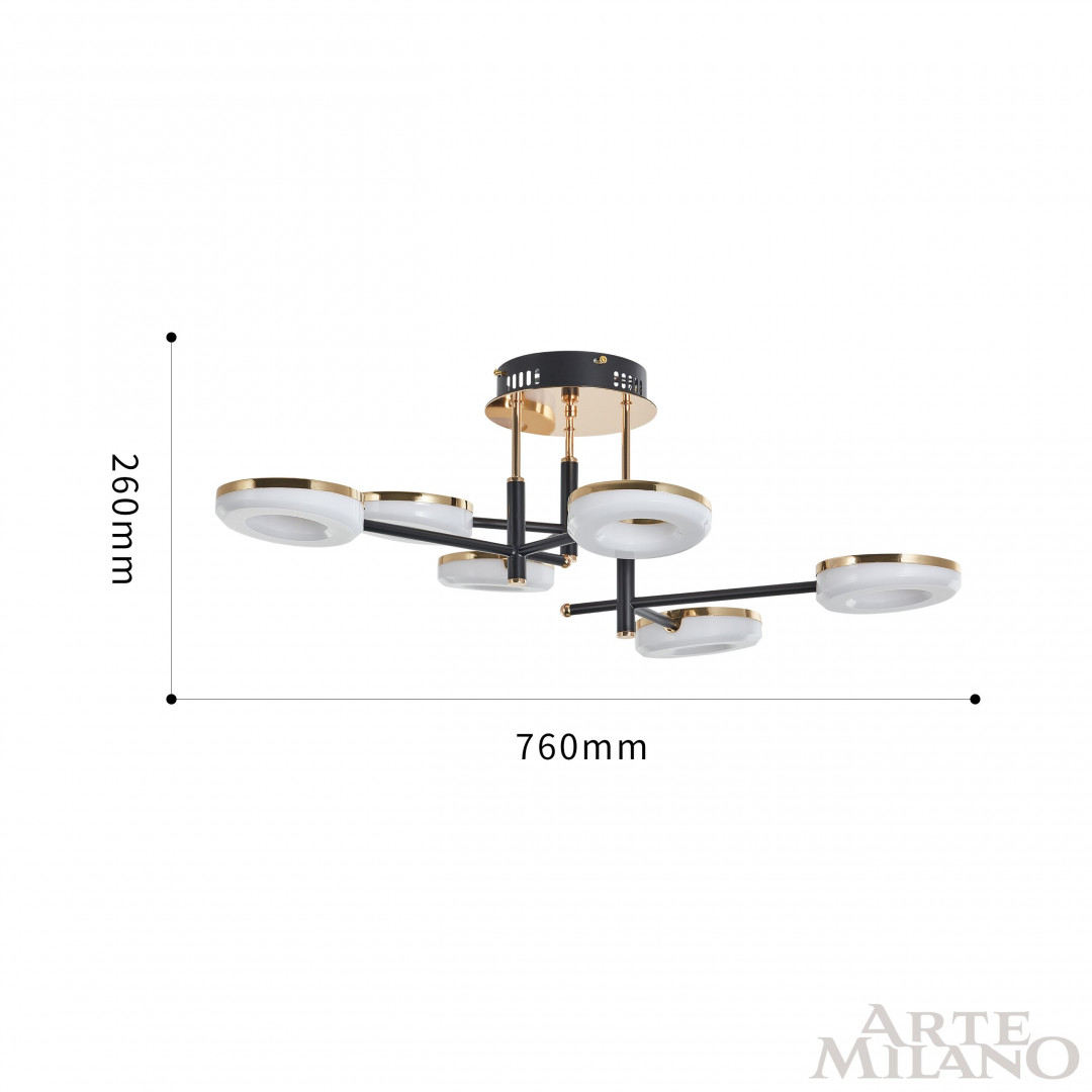 Светильник светодиодный 272999/6 BK/GD Arte Milano