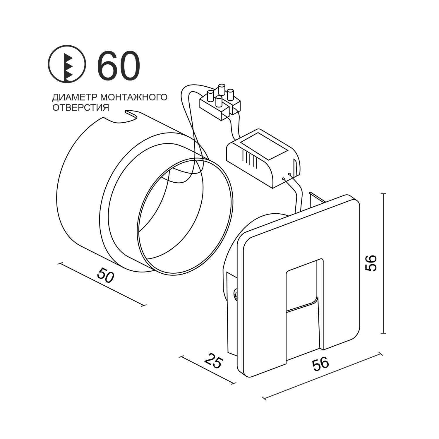 Встраиваемый светодиодный светильник для стен и ступеней Ledron WLB127/1W White