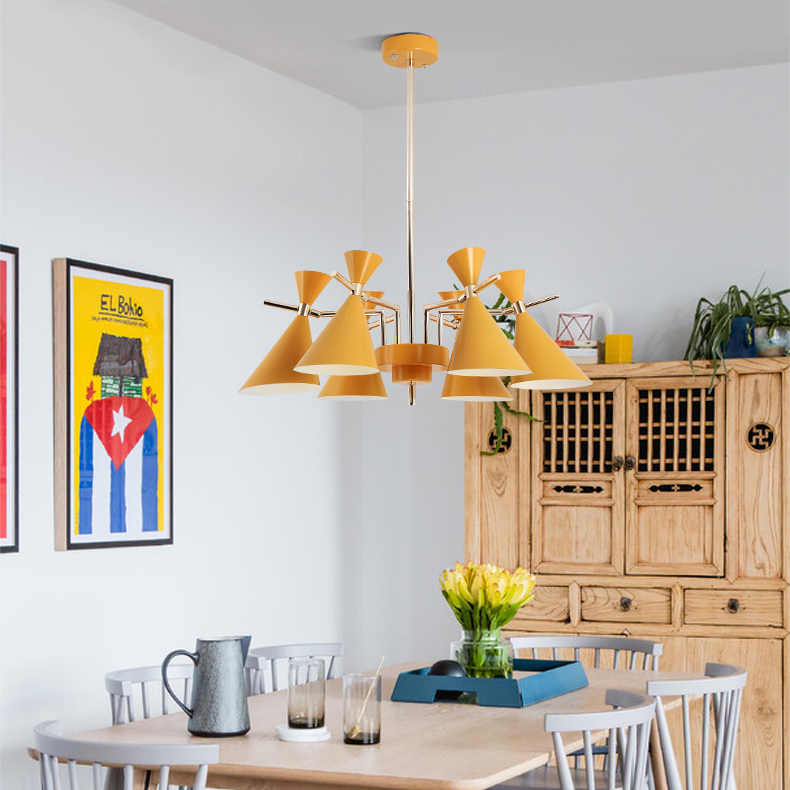 Люстра на штанге FRANKA D80 3 lamps Green by ImperiumLoft