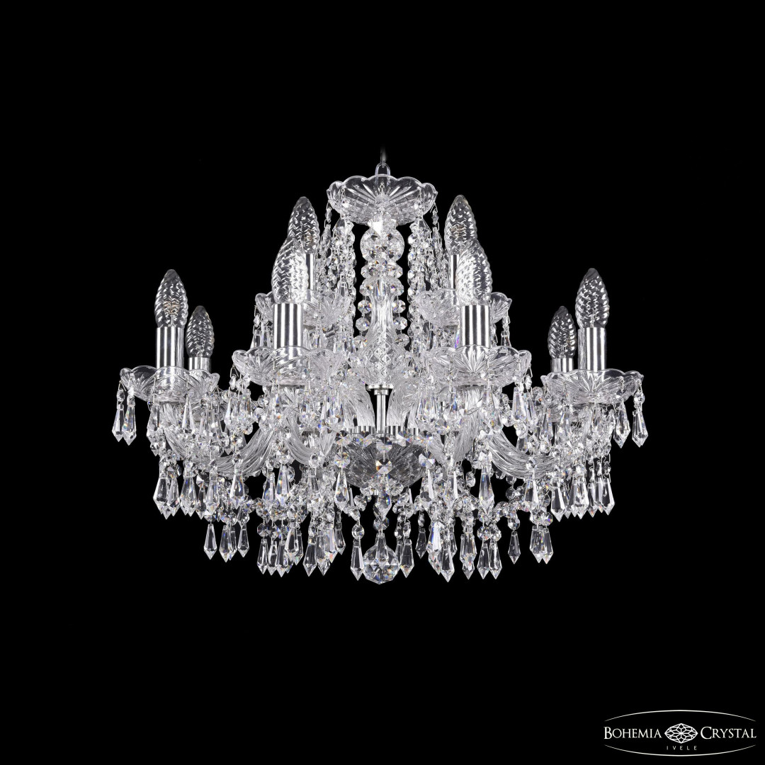 Люстра хрустальная 1403/8+4/195 Ni