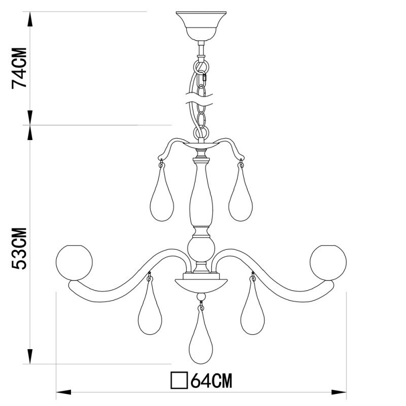Подвесная люстра Arte Lamp A3229LM-6WH