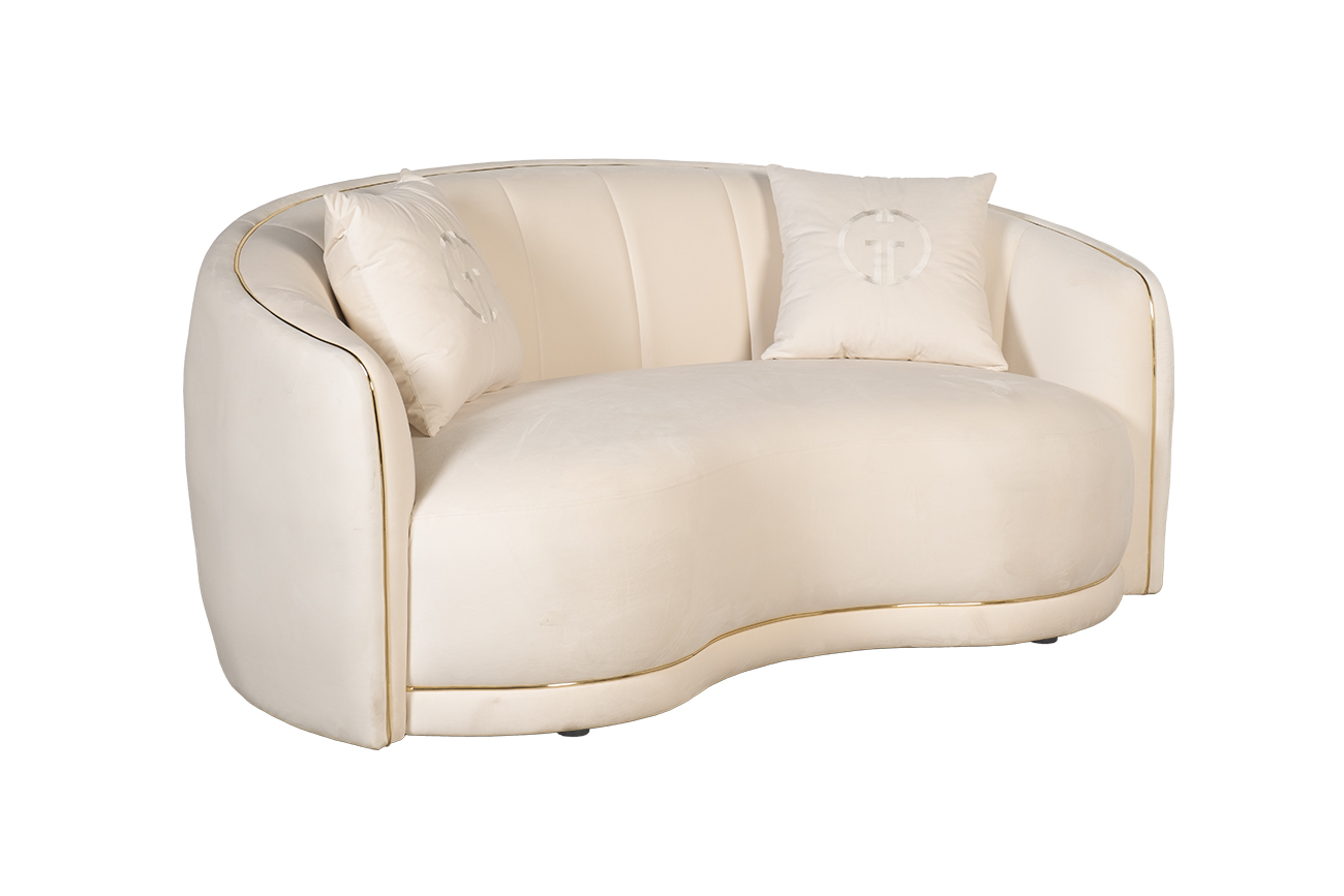 Диван двуестный велюровый бежевый Garda Decor 102AN-33821