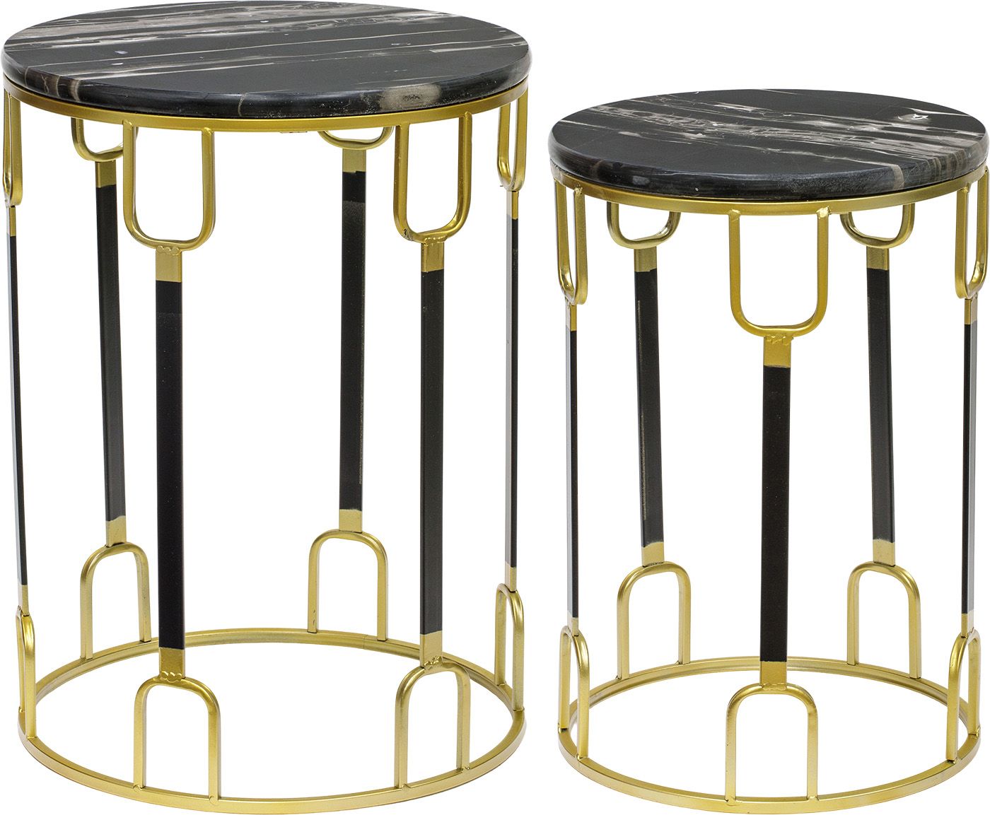 Столики интерьерные с черным мрамором, набор Glasar 54-143/142