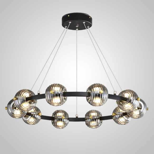 Кольцевая люстра SEMUND D80 Black by ImperiumLoft