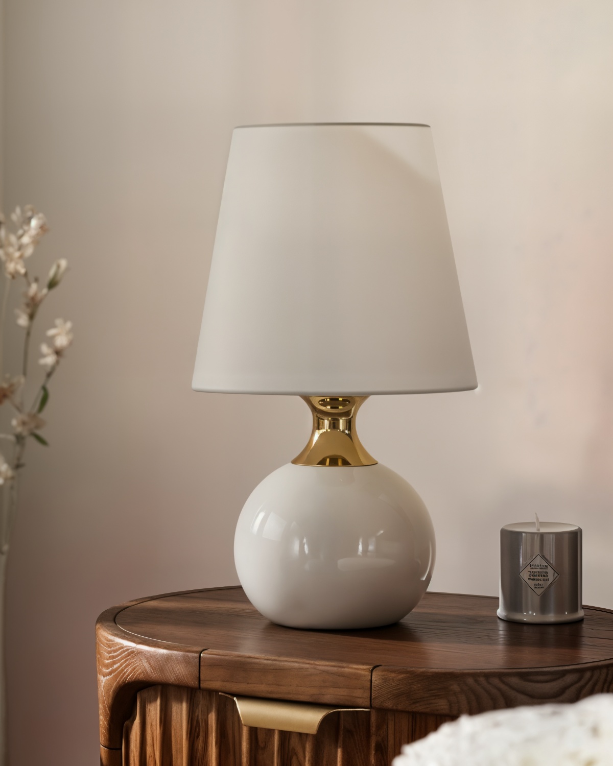 Настольная лампа Бенсон с бежевым керамическим основанием Louvre Home LTL303662MGI