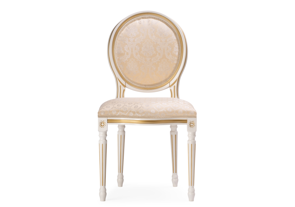 Стул деревянный Woodville Данте молочный с золотой патиной 406092