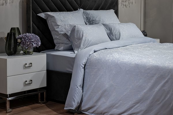 Простыня сатиновая голубая Garda Decor 130HB-00033