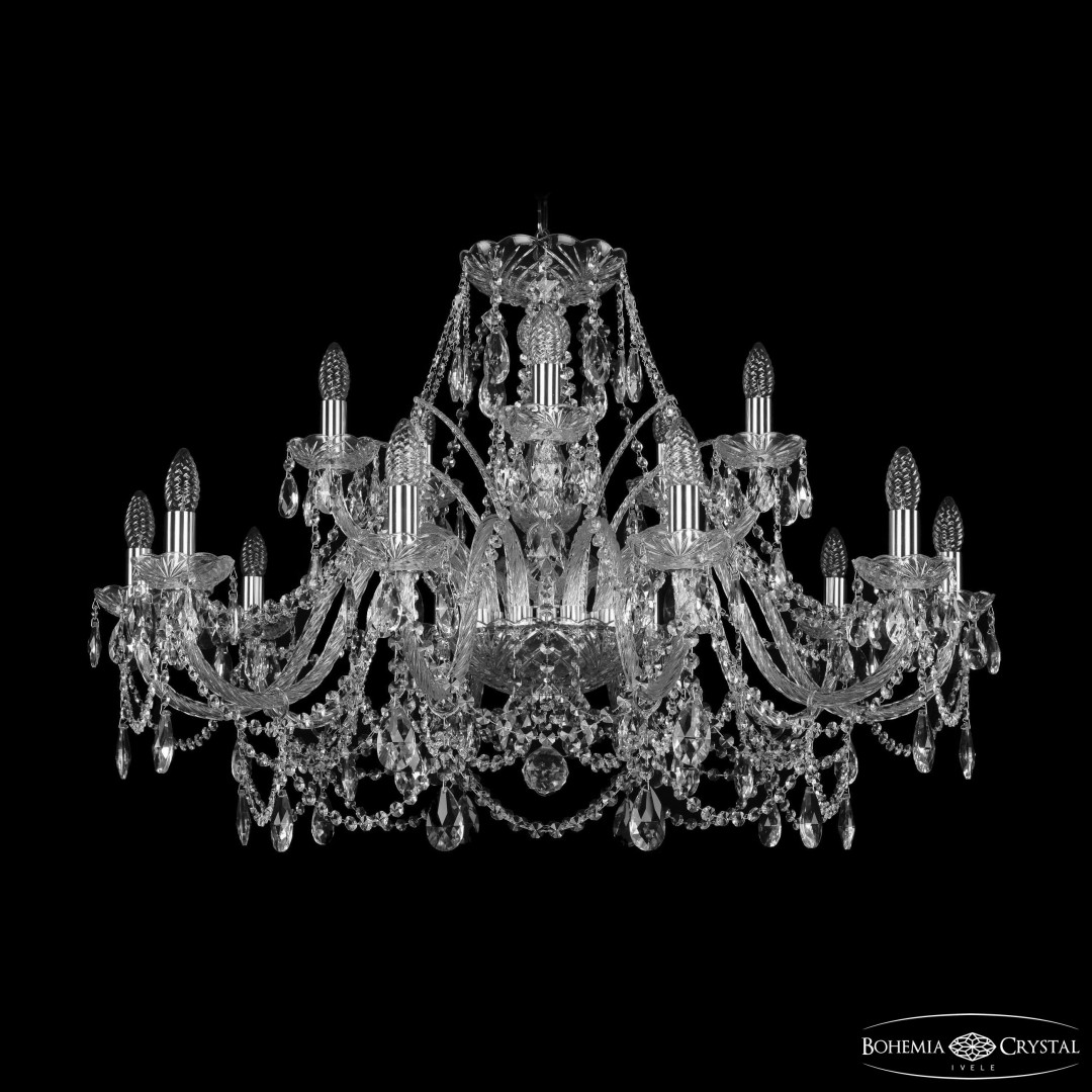 Люстра хрустальная 1411/10+5/360 Ni Bohemia Ivele Crystal