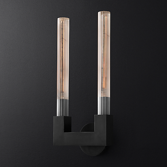 Бра RH CANELLE wall lamp DOUBLE Sconces Black by ImperiumLoft