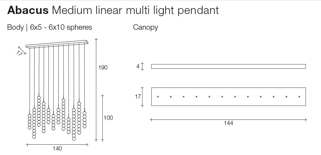 Подвесной светильник Terzani Abacus Linear