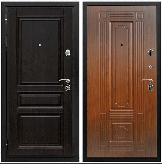 Дверь входная Graf Премиум-Н МДФ 16 мм ФЛ-243 Венге / МДФ 16 мм ФЛ-2 Мореная береза