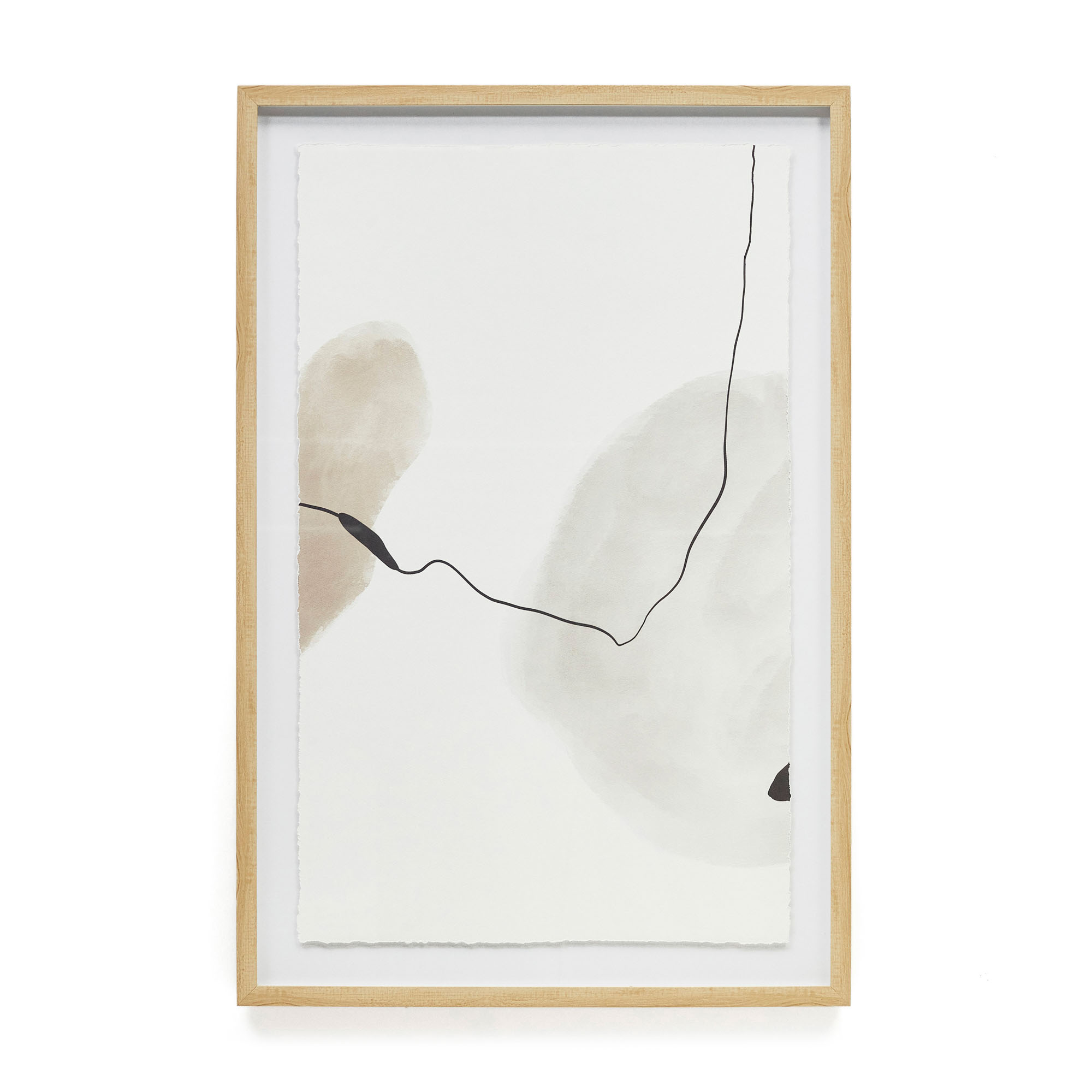 Torroella Абстрактная картина в белом, коричневом и сером цвете 60 x 90 см La Forma (ex Julia Grup)