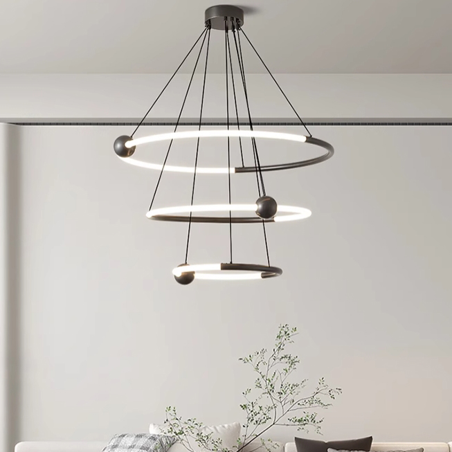 Кольцевые люстры и светильники ECLIPTICA Black by ImperiumLoft