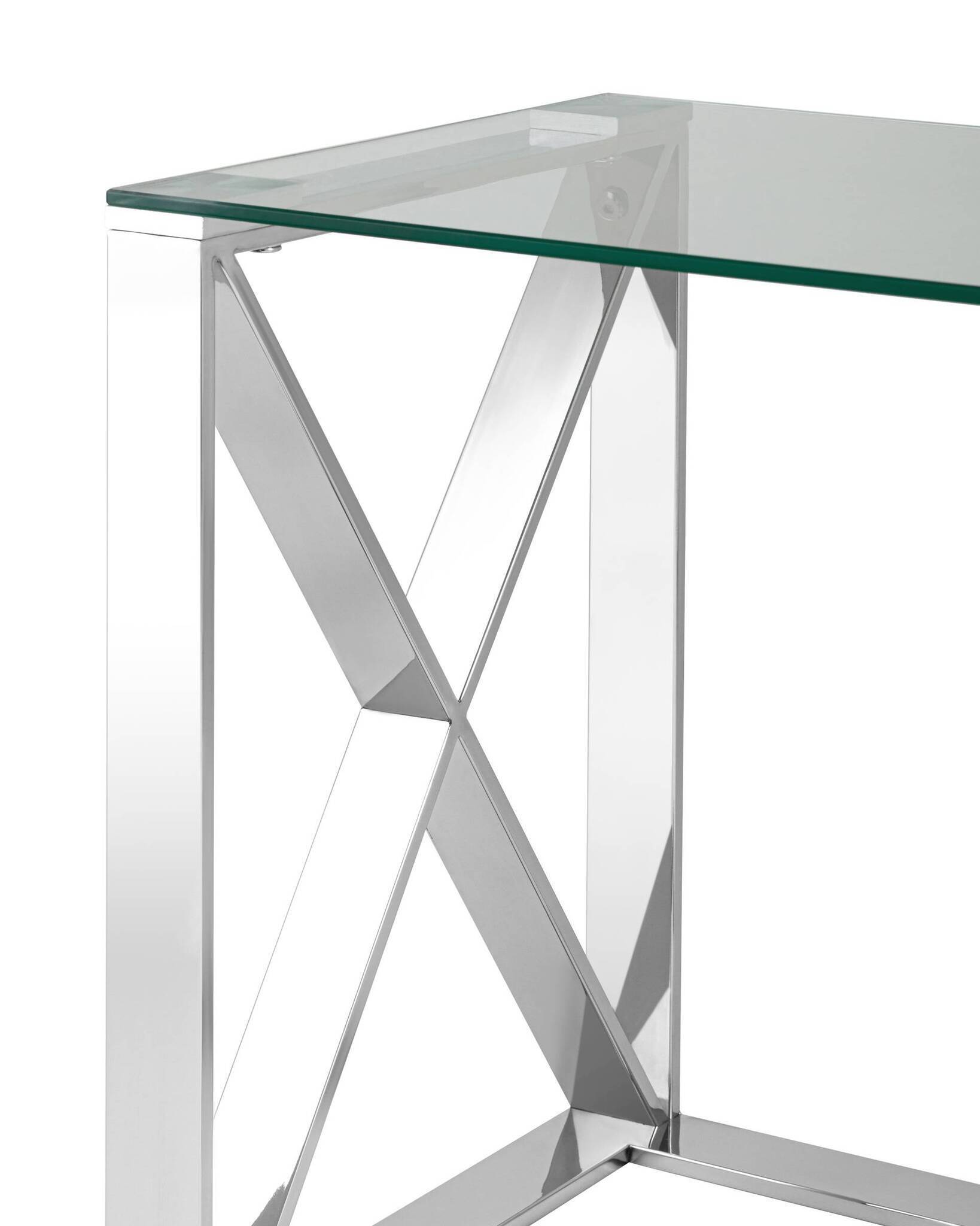 Журнальный стол 40*40 КРОСС серебро Stool Group