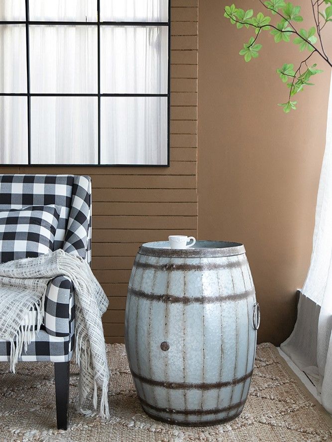 Столик акцентный с ящиком Бочка Glasar SA80117-DS