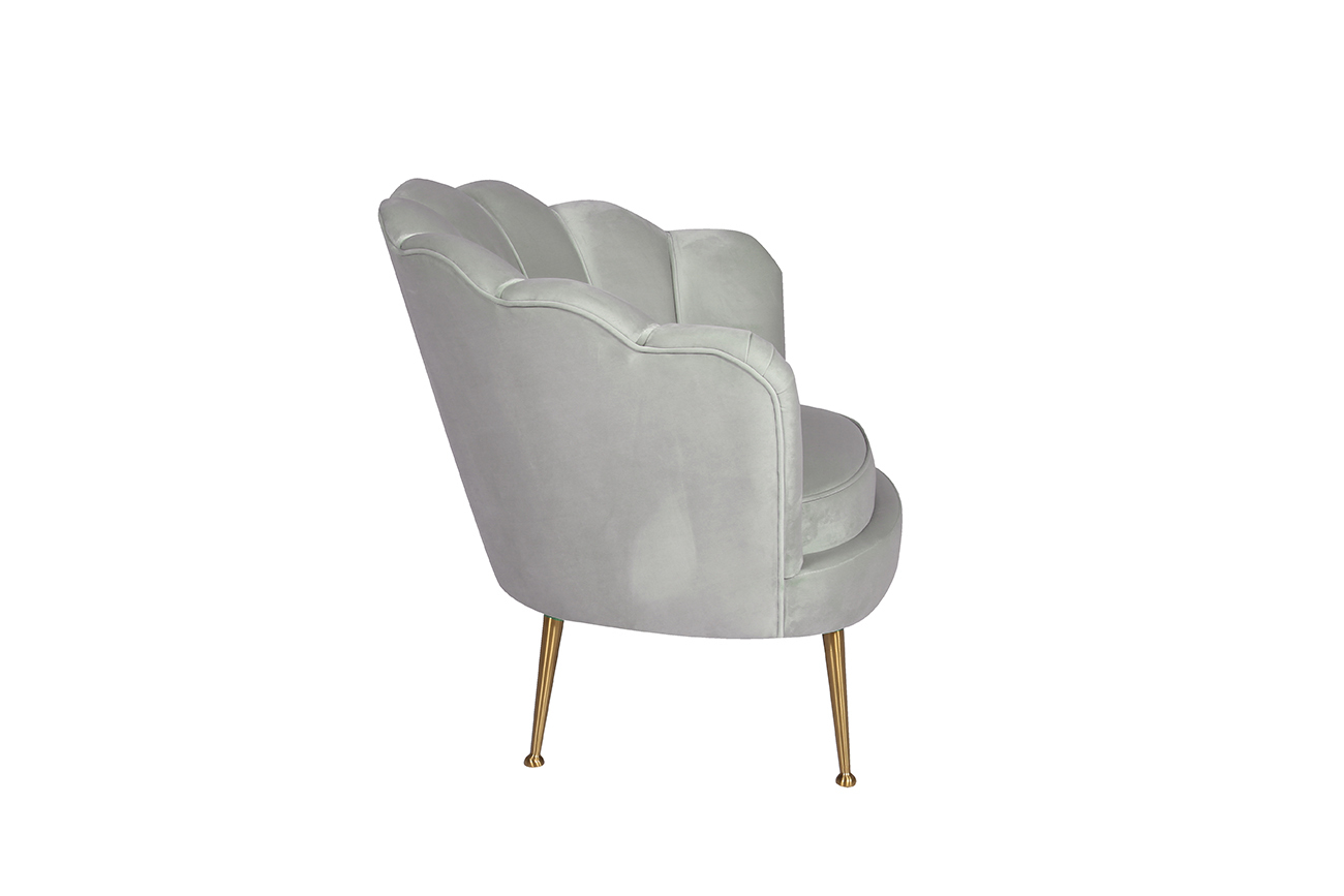 Кресло велюровое серое Garda Decor 87YY-1907 KRES SER