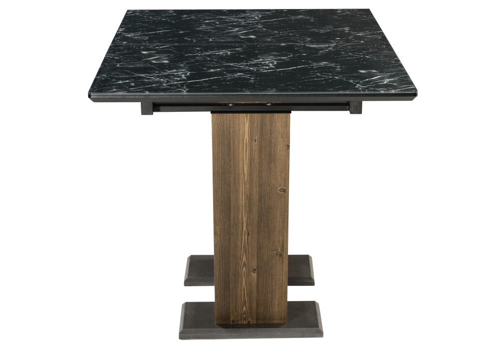 Стол стеклянный Woodville Иматра мрамор черный / черная шагрень 462388