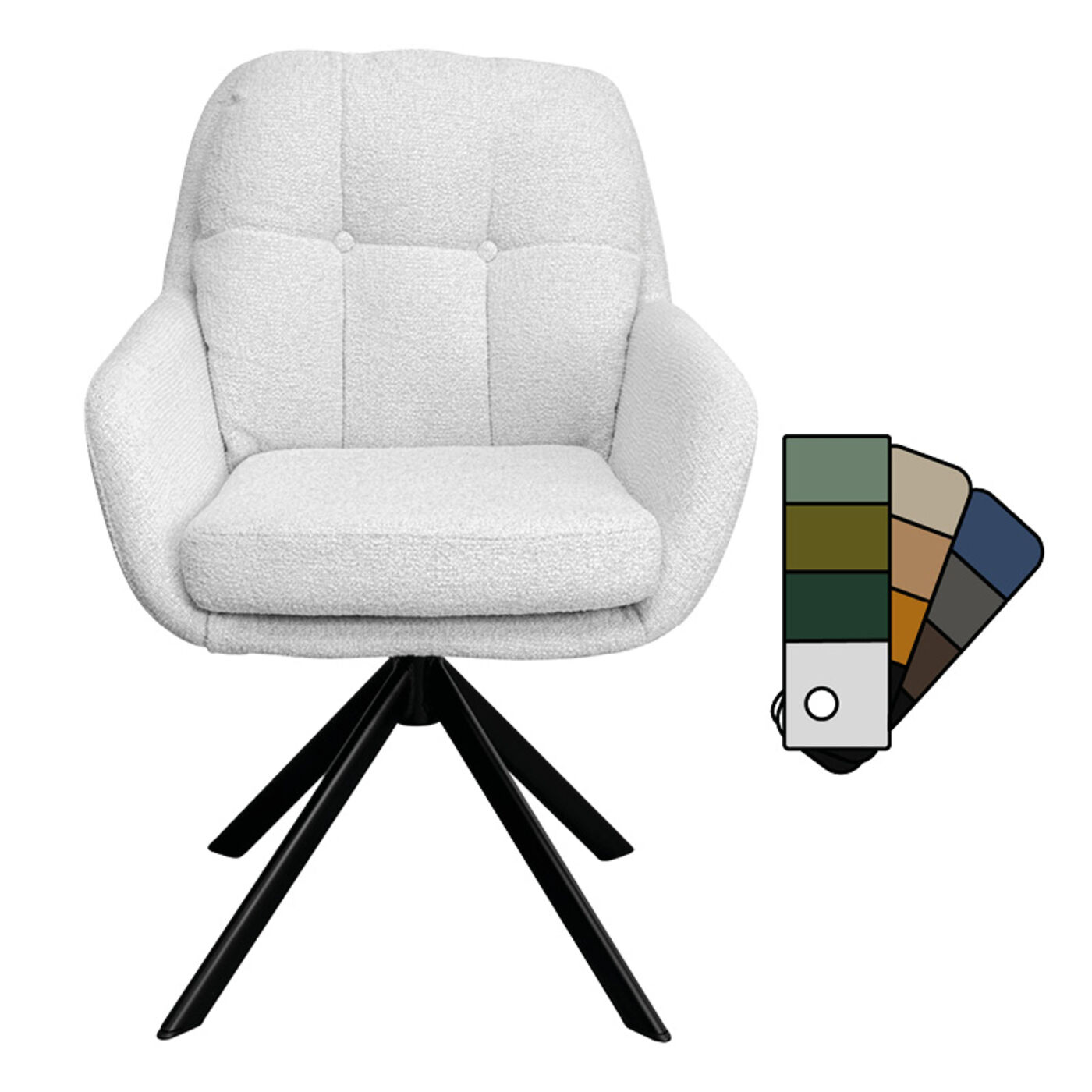 Кресло вращающееся Molly Cat 1 Individual Fabric KARE 29934