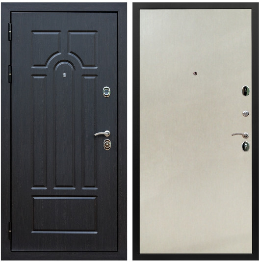 Дверь входная Graf Эврика МДФ 10 мм ФЛ-58 Венге / МДФ 6 мм ПЭ Венге светлый