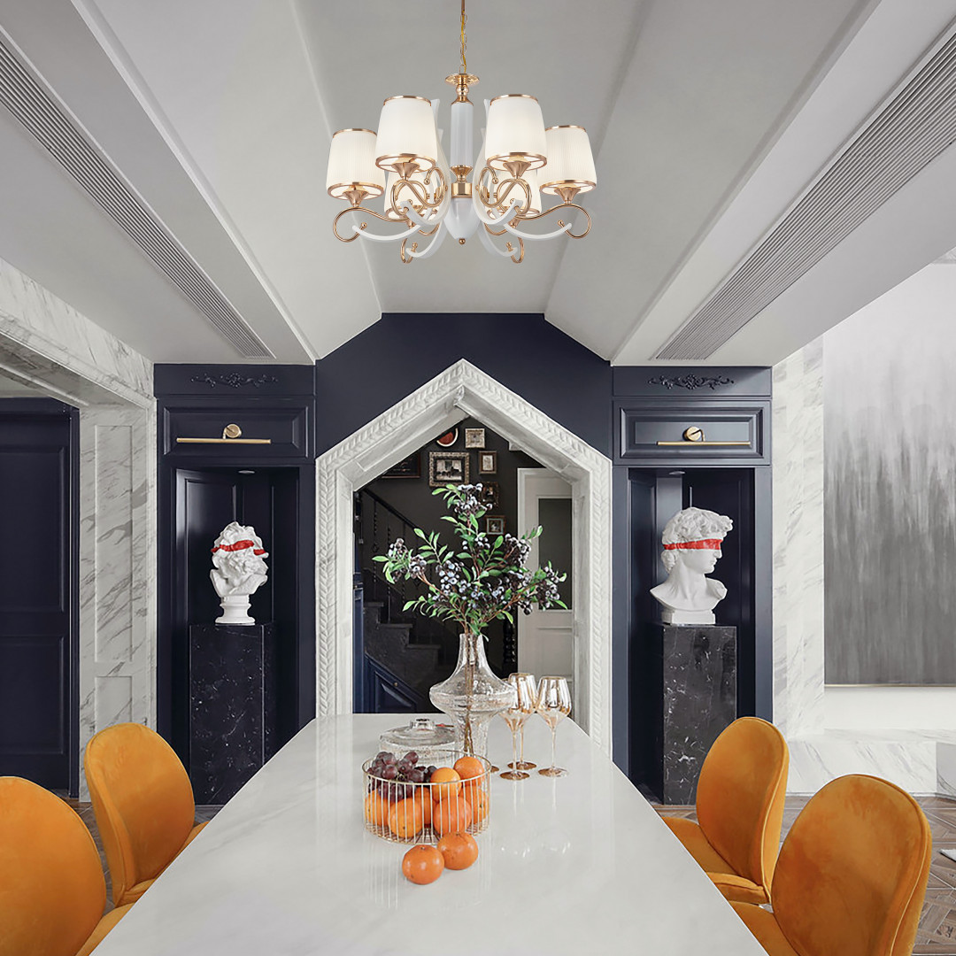 Люстра подвесная с плафонами 303857/6 Wh/Gd Arte Milano