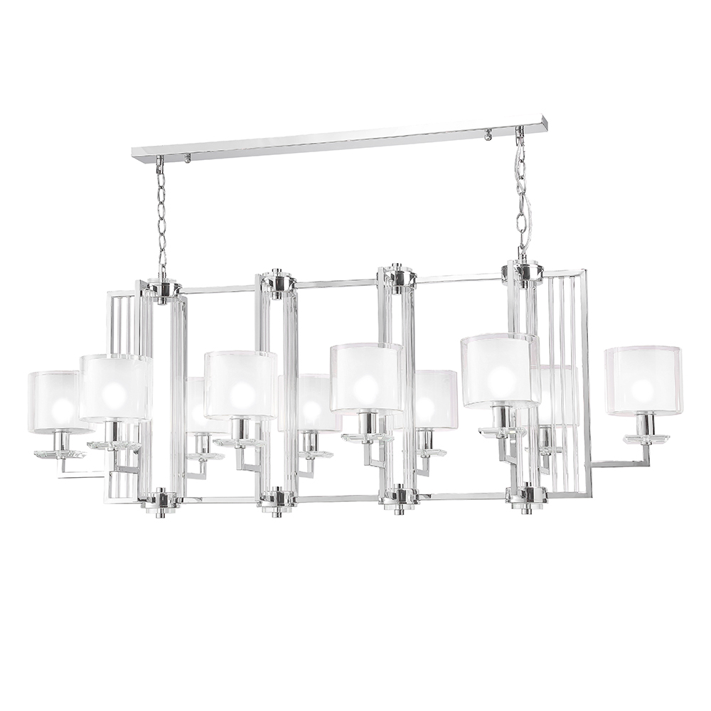 Люстры Crystal Lux NICOLAS SP10 L1300 NICKEL/WHITE