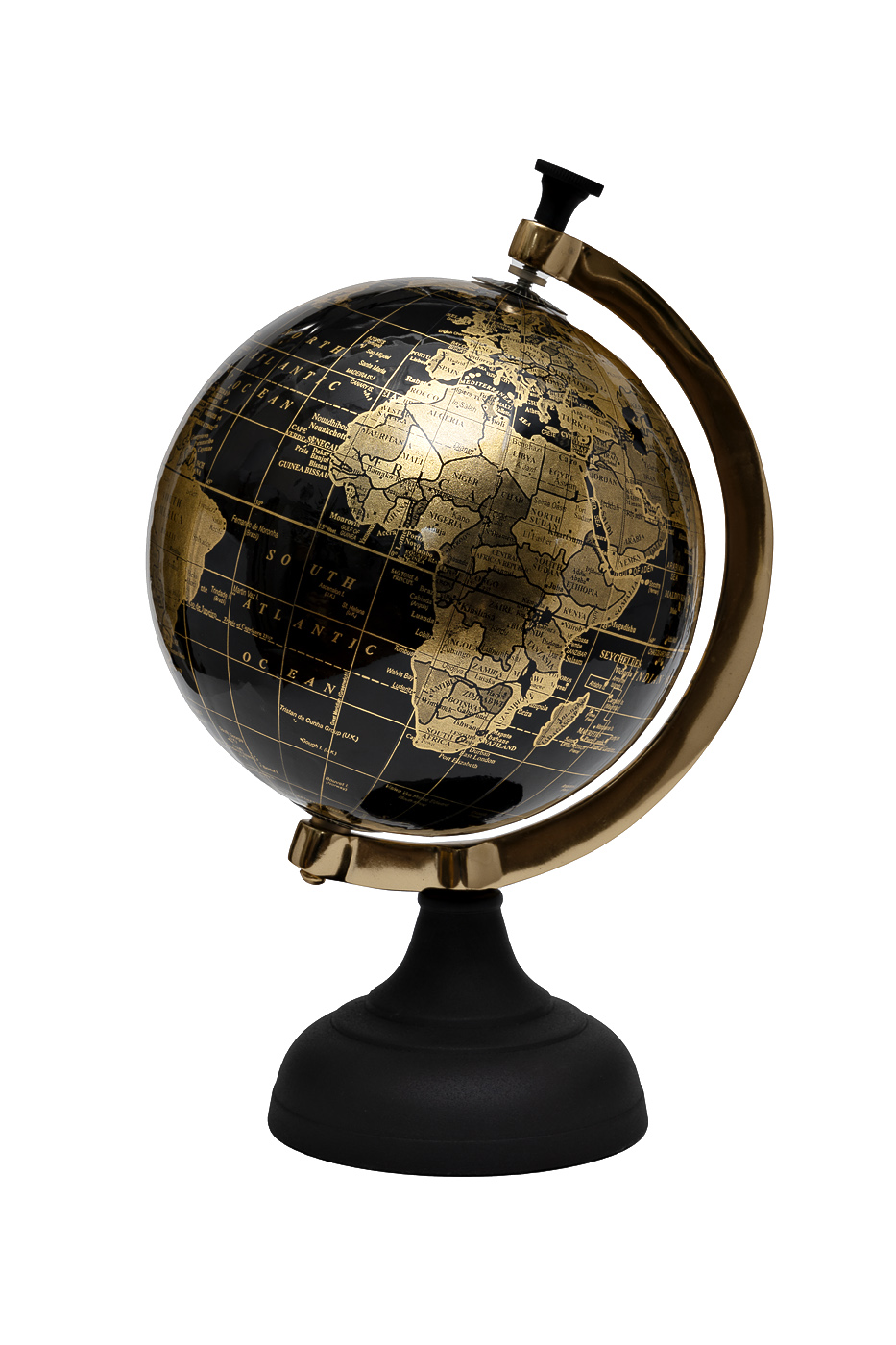 Глобус декоративный черный/золото Garda Decor 94PR-25484