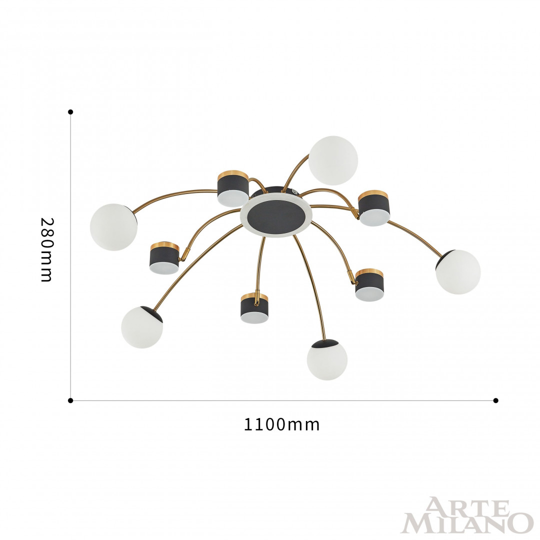 Люстра светодиодная 272040/10 BK/GD Arte Milano