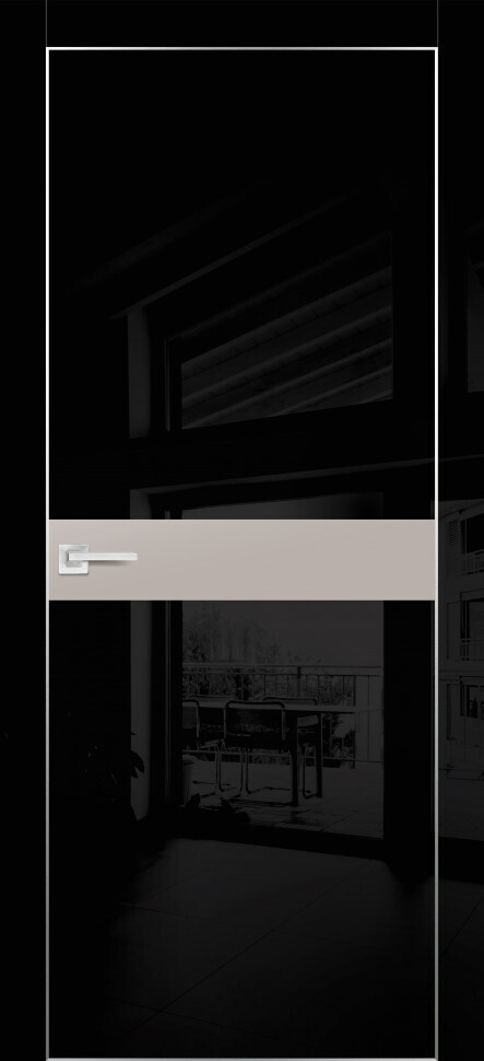 Межкомнатная дверь Graf HGX-13 Латте мателак Черный глянец (2000 х 600)